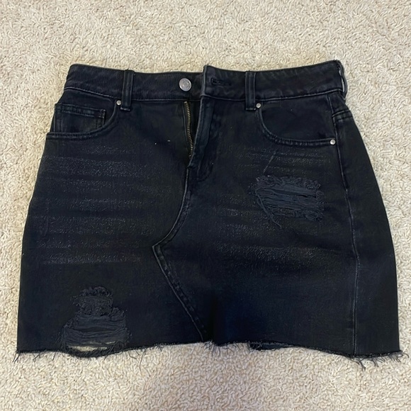 Pacsun Black Denim Mini Skirt Size 24 - Picture 1 of 3